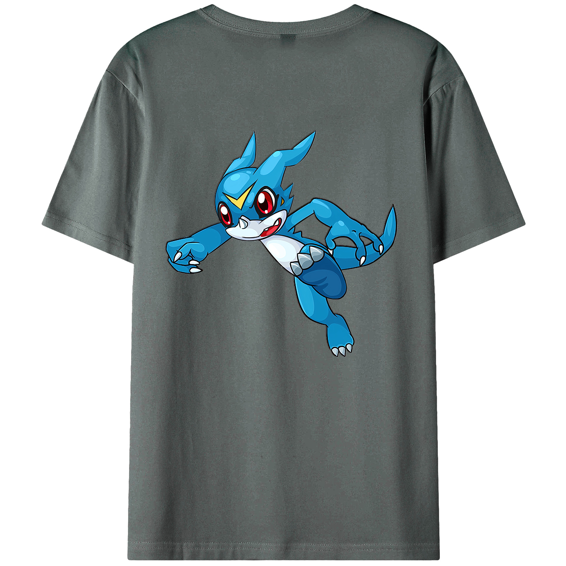 （画像用） Digimon デジタルモンスター/デジモン 綿100％ メンズ半袖Tシャツ（バックプリント） 通気性